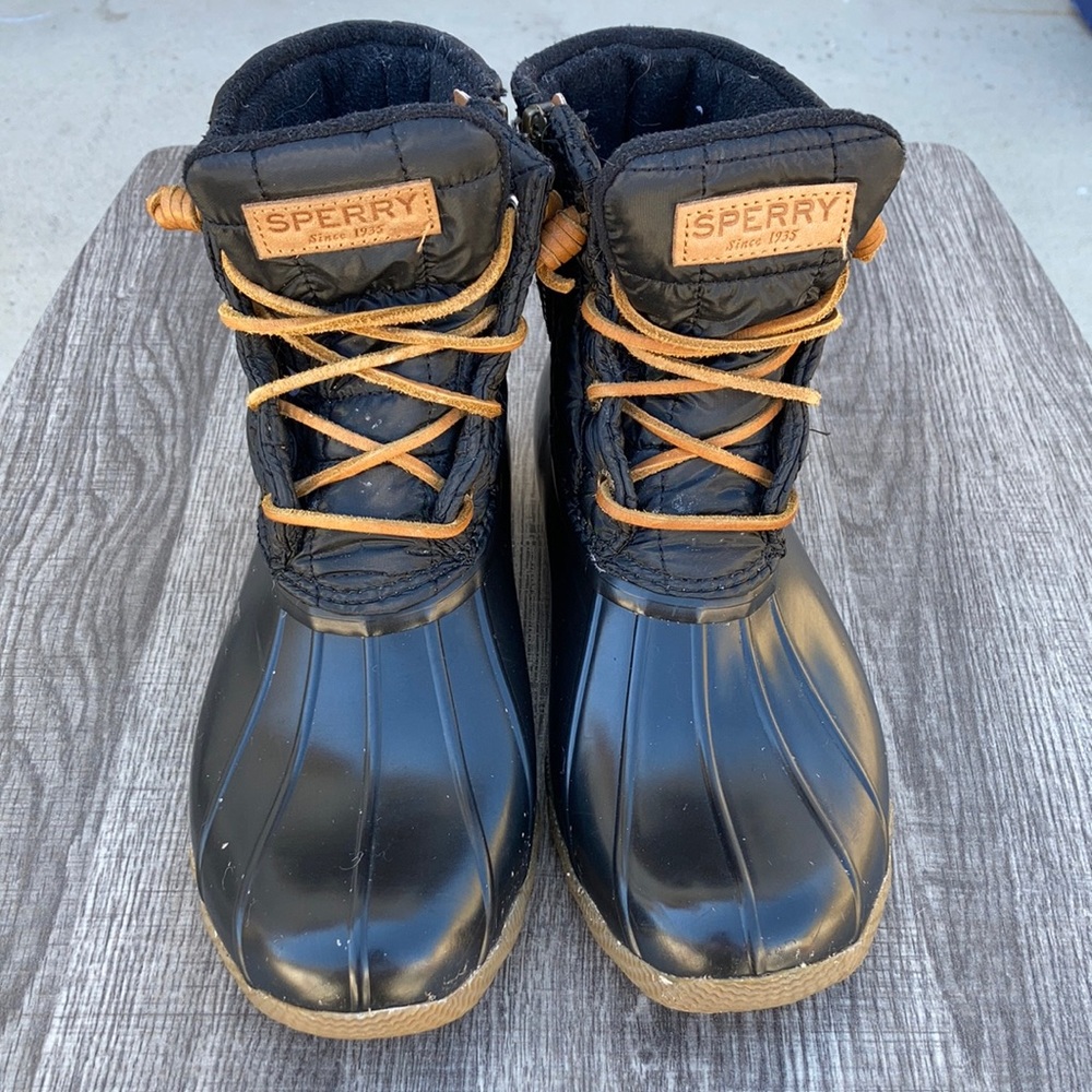 Black Sperry Waterproof Rubber Boots